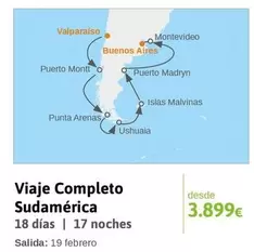 Oferta de Viaje Completo Sudamérica por 3899€ en Viajes El Corte Inglés