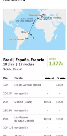 Oferta de Travelplan - Brasil, Espana, Francia por 1377€ en Viajes El Corte Inglés