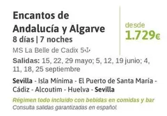 Oferta de MS - Encantos De Andalucia Y Algarve por 1729€ en Viajes El Corte Inglés