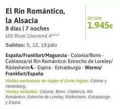 Oferta de MS - El Rin Romántico, La Alsacia por 1945€ en Viajes El Corte Inglés