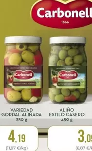 Oferta de Carbonell - Variedad Gordal por 4,19€ en SPAR Gran Canaria