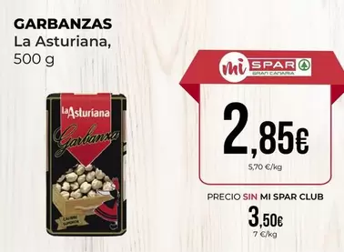 Oferta de La Asturiana - Garbanzas por 2,85€ en SPAR Gran Canaria