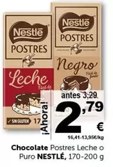 Oferta de Nestlé - Chocolate Postres Leche O Puro por 2,79€ en Masymas