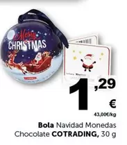 Oferta de Bola Navidad Monedas Chocolate por 1,29€ en Masymas