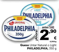 Oferta de Philadelphia - Queso Untar Natural O Light por 2,9€ en Masymas