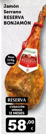 Oferta de Serrano - Jamón  Reserva por 58€ en Masymas