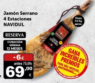 Oferta de Navidul - Jamón Serrano 4 Estaciones por 69€ en Masymas