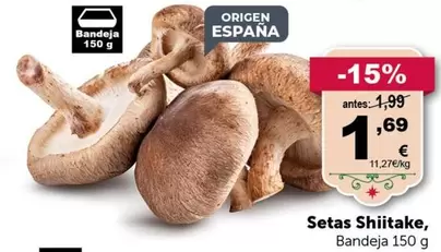 Oferta de Setas Shiitake por 1,69€ en Masymas