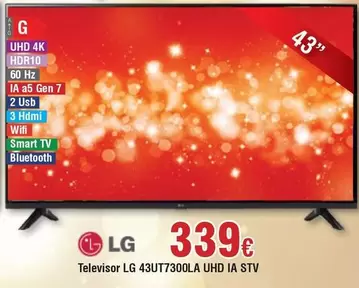 Oferta de LG - Televisor 43ut7300la Uhd Ia Stv por 339€ en Froiz