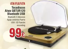 Oferta de Aiwa - Tocadiscos  Gbtur120 Bluetooth Usb por 99€ en Froiz