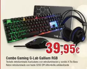 Oferta de Gaming - Combo Gaming G-lab Gallium Rgb por 39,95€ en Froiz