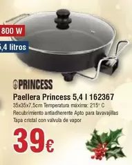 Oferta de Princess - Paellera  5,4 L 162367 por 39€ en Froiz