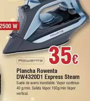 Oferta de Rowenta - Plancha DW4320D 1 Express Steam por 35€ en Froiz