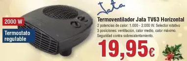 Oferta de Jata - Termoventilador TV63 Horizontal por 19,95€ en Froiz