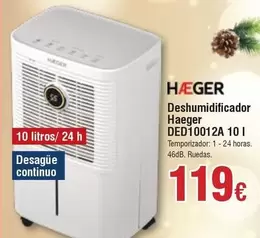 Oferta de Haeger - Deshumidificador Ded10012a por 119€ en Froiz