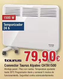 Oferta de Taurus - Convector Alpetec Chta1500 por 79,9€ en Froiz