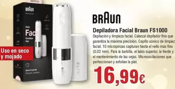 Oferta de Braun - Depiladora Facial FS1000 por 16,99€ en Froiz