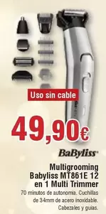 Oferta de Babyliss - Multigrooming  Mt86 1e 12 En 1 Multi Trimmer por 49,9€ en Froiz