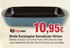 Oferta de Molde Rectangular Borosilicato Vitrinor por 10,95€ en Froiz