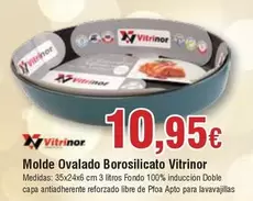 Oferta de Molde Ovalado Borosilicato Vitrinor por 10,95€ en Froiz