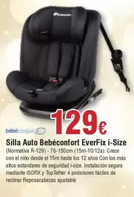 Oferta de El Niño - Silla Auto Bebé Confort Everfix I-size por 129€ en Froiz