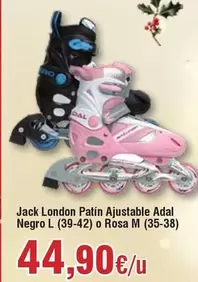 Oferta de Jack London Patin Ajustable Adel Negro L (39-42) O Rosa M (35-38) por 44,9€ en Froiz