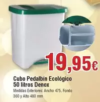 Oferta de Denox - Cubo Pedalbin Ecológico 50 Litros por 19,95€ en Froiz