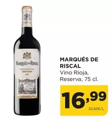 Oferta de Marqués de Riscal - Vino Rioja por 16,99€ en Alimerka