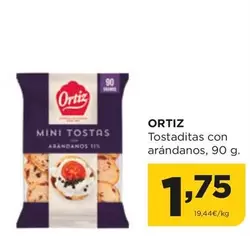 Oferta de Ortiz - Tostaditas Con Arandanos por 1,75€ en Alimerka