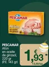 Oferta de Pescamar - Atún En Aceite De Girasol por 1,93€ en CashDiplo