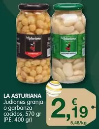 Oferta de La Asturiana - Judiones Granja O Garbanza Cocidos por 2,19€ en CashDiplo