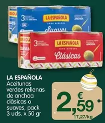 Oferta de La Española - Aceitunas Verdes Rellenas De Anchoa Clasicas O Suaves por 2,59€ en CashDiplo