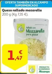 Oferta de Alcampo - Queso Rallado Mozarella por 1,47€ en Alcampo