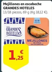 Oferta de Grandes Hoteles - Mejillones En Escabeche por 1,25€ en Alcampo