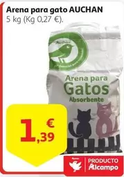 Oferta de Auchan - Arena Para Gato por 1,39€ en Alcampo