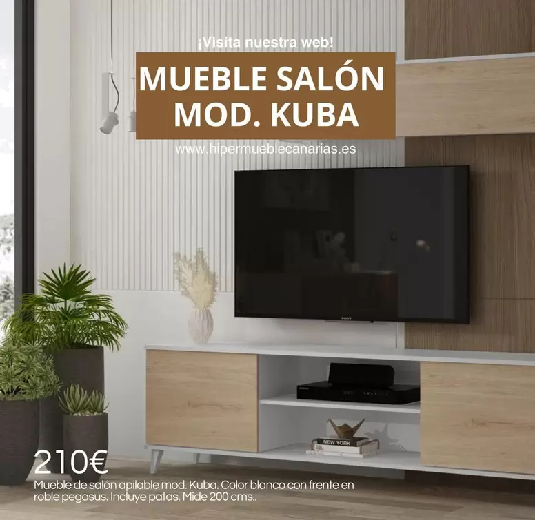 Oferta de Blanco - Mueble Salón Mod. Kuba por 210€ en HiperMueble Canarias