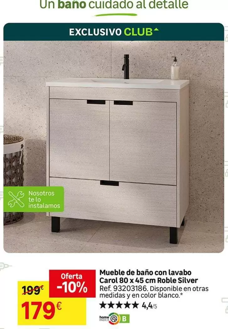 Oferta de Silver - Mueble De Baño Con Lavabo Carro 80 X 45 Cm Roble Silver por 179€ en Leroy Merlin