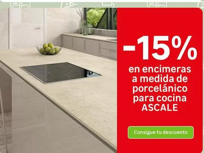 Oferta de En Encimeras A Medida De Porcelanico Para Cocina Ascale en Leroy Merlin