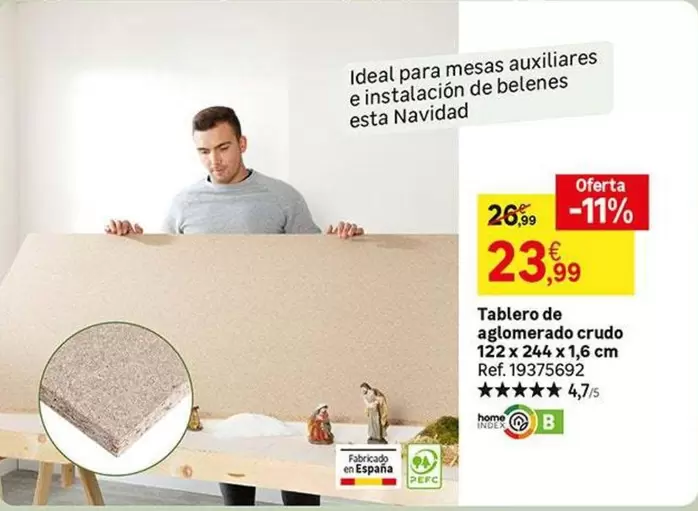 Oferta de Ideal - Tablero De Aglomerado Crudo por 23,99€ en Leroy Merlin