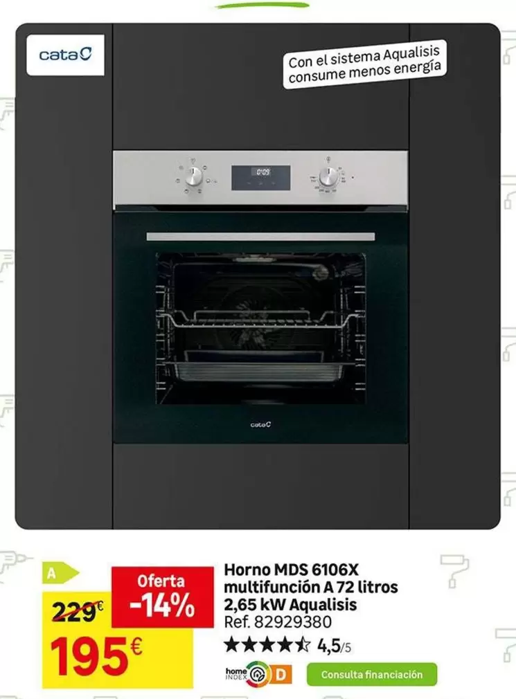 Oferta de Sistema - Horno Mds 610ex Multifuncion A72 Litros por 195€ en Leroy Merlin