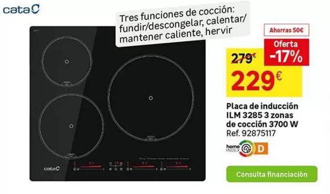 Oferta de Makro - Placa De Induccion Lm 328 5 Zonas De Cocción 3700 W por 229€ en Leroy Merlin