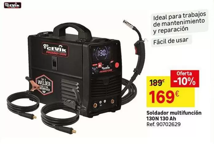 Oferta de Cevik - Soldador Multifunción 130n 130 Ah por 169€ en Leroy Merlin