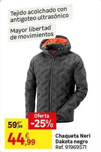 Oferta de Ultrasónico - Chaqueta Neri Dakota Negro por 44,99€ en Leroy Merlin