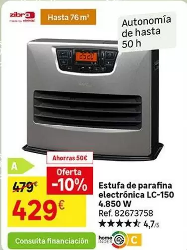 Oferta de Home - Estufa De Parafina Electrica Lc-150 4,850 W por 429€ en Leroy Merlin