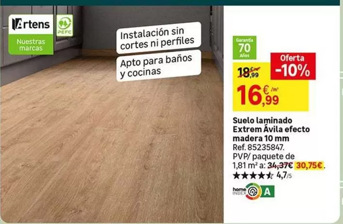 Oferta de Home - Suelo Laminado Externa Avía A Efecto Madera 10 Mm por 16,99€ en Leroy Merlin