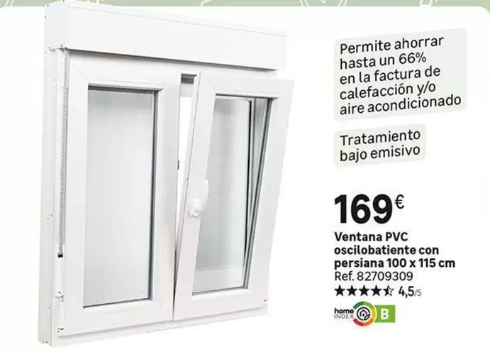 Oferta de PVC - Ventana  Oscliobatiente Con Persiana por 169€ en Leroy Merlin