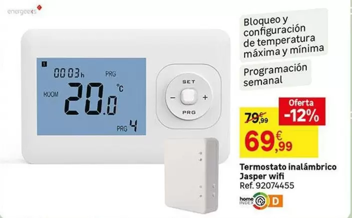 Oferta de Jasper - Termostato Inalambrico por 69,99€ en Leroy Merlin