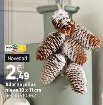 Oferta de Home - Adorno Pinas Nieve por 2,49€ en Leroy Merlin