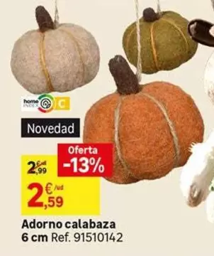 Oferta de Home - Adorno calabaza por 2,59€ en Leroy Merlin