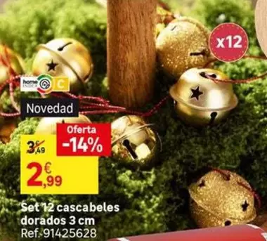 Oferta de Set 12 Cascabeles Dorados 3 Cm por 2,99€ en Leroy Merlin